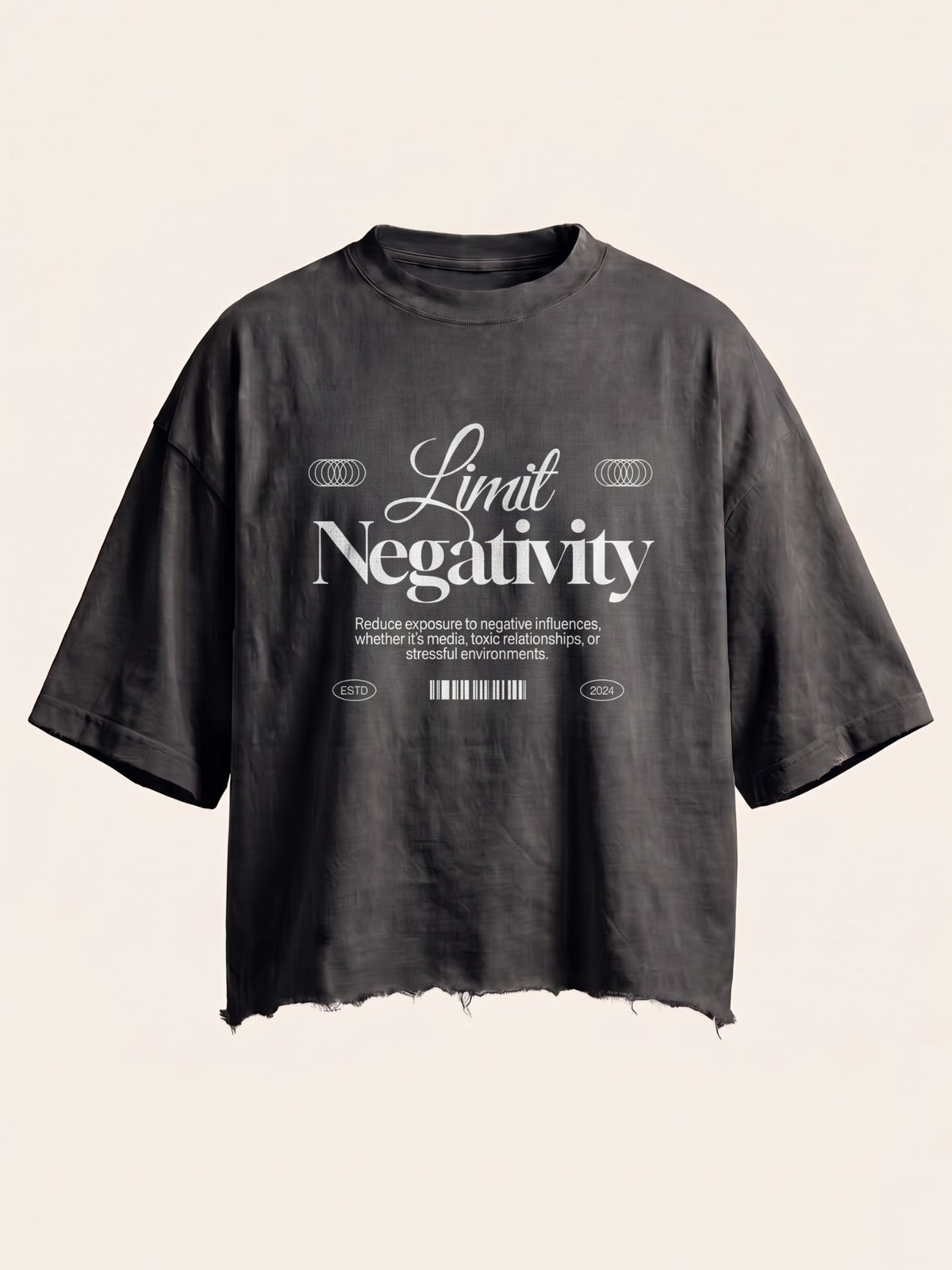 Unisex Charcoal Grey Boxy Fit Tee