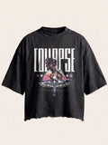 Unisex Black Boxy Fit Tee - Collapse