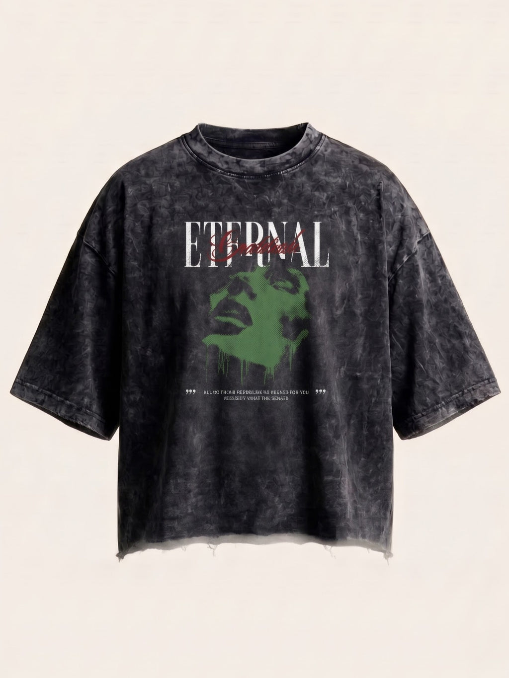 Unisex Acid Wash Boxy Fit Tee - Gratitude