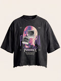 Unisex Black Boxy Fit Tee - Persona