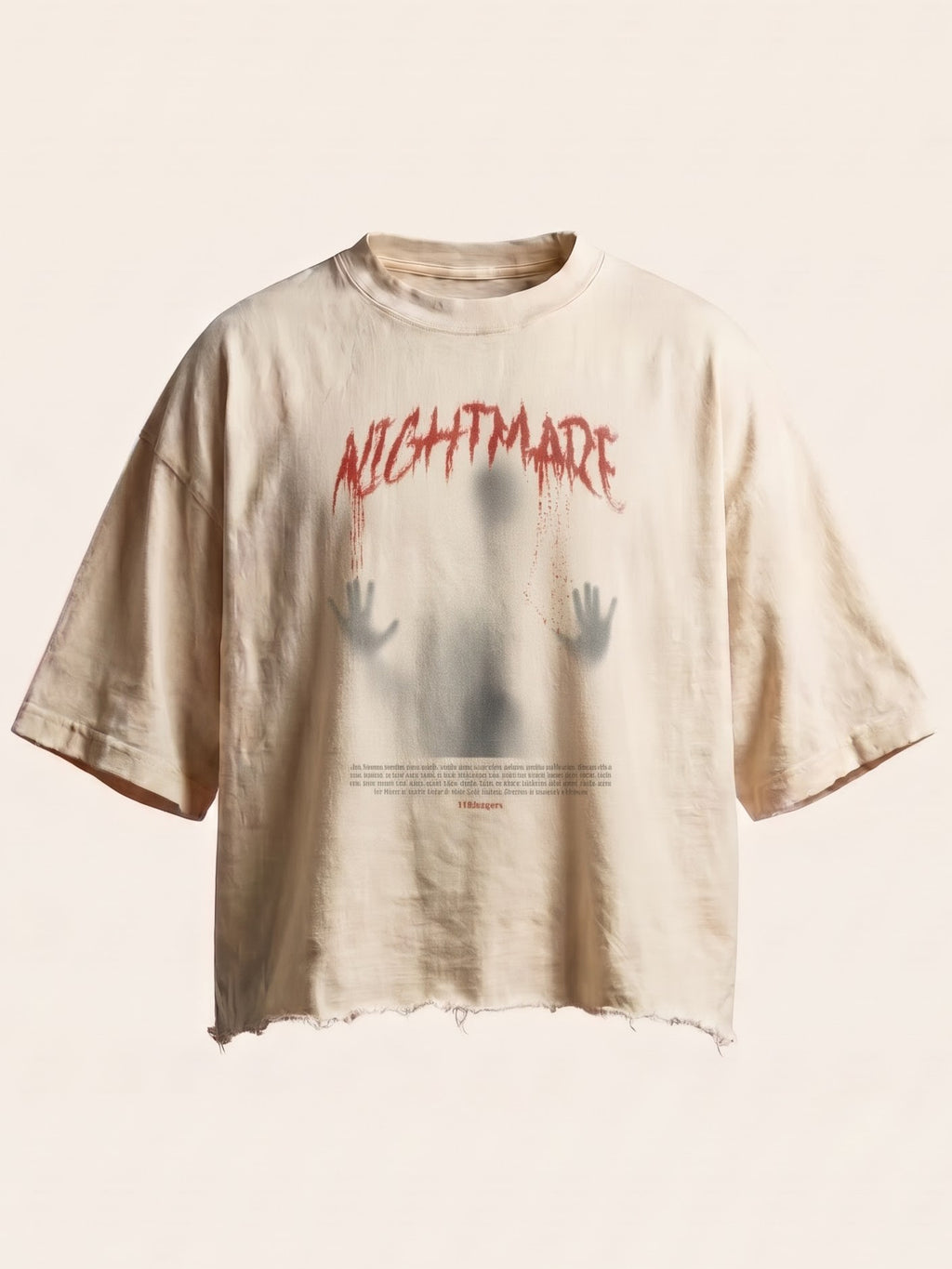 Unisex Off White Boxy Fit Tee - Nightmare