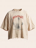 Unisex Off White Boxy Fit Tee - Nightmare