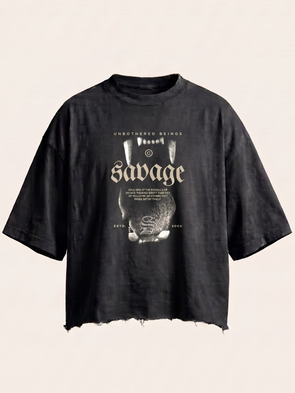 Unisex Boxy Fit Black Tee - Savage