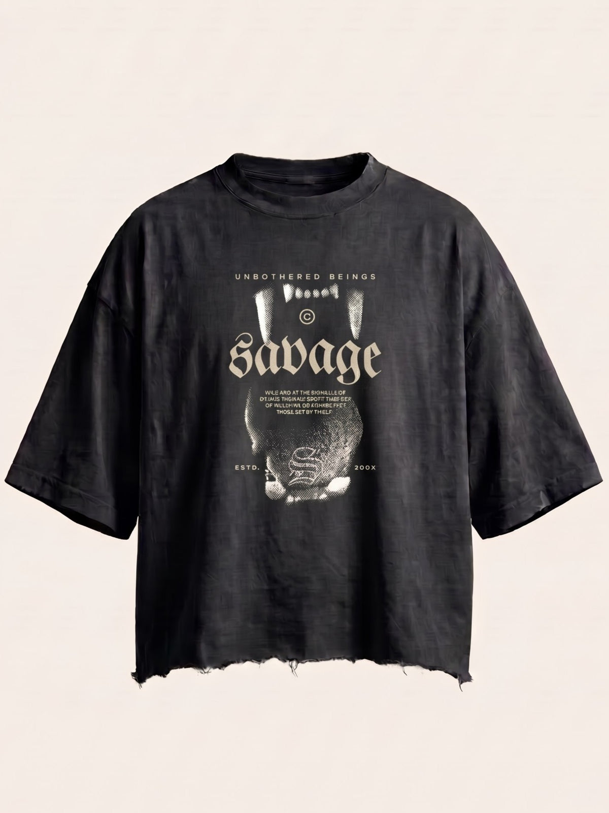 Unisex Boxy Fit Black Tee - Savage