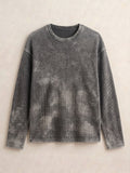 Unisex acid wash waffle knit full sleeves