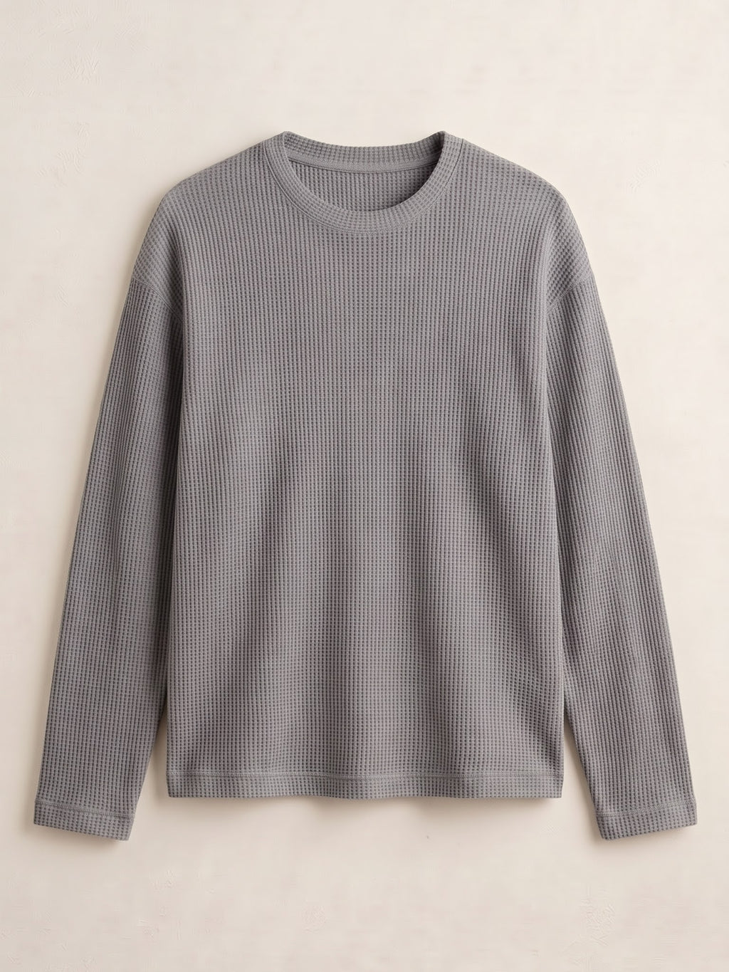 Unisex nickel gray waffle knit tee