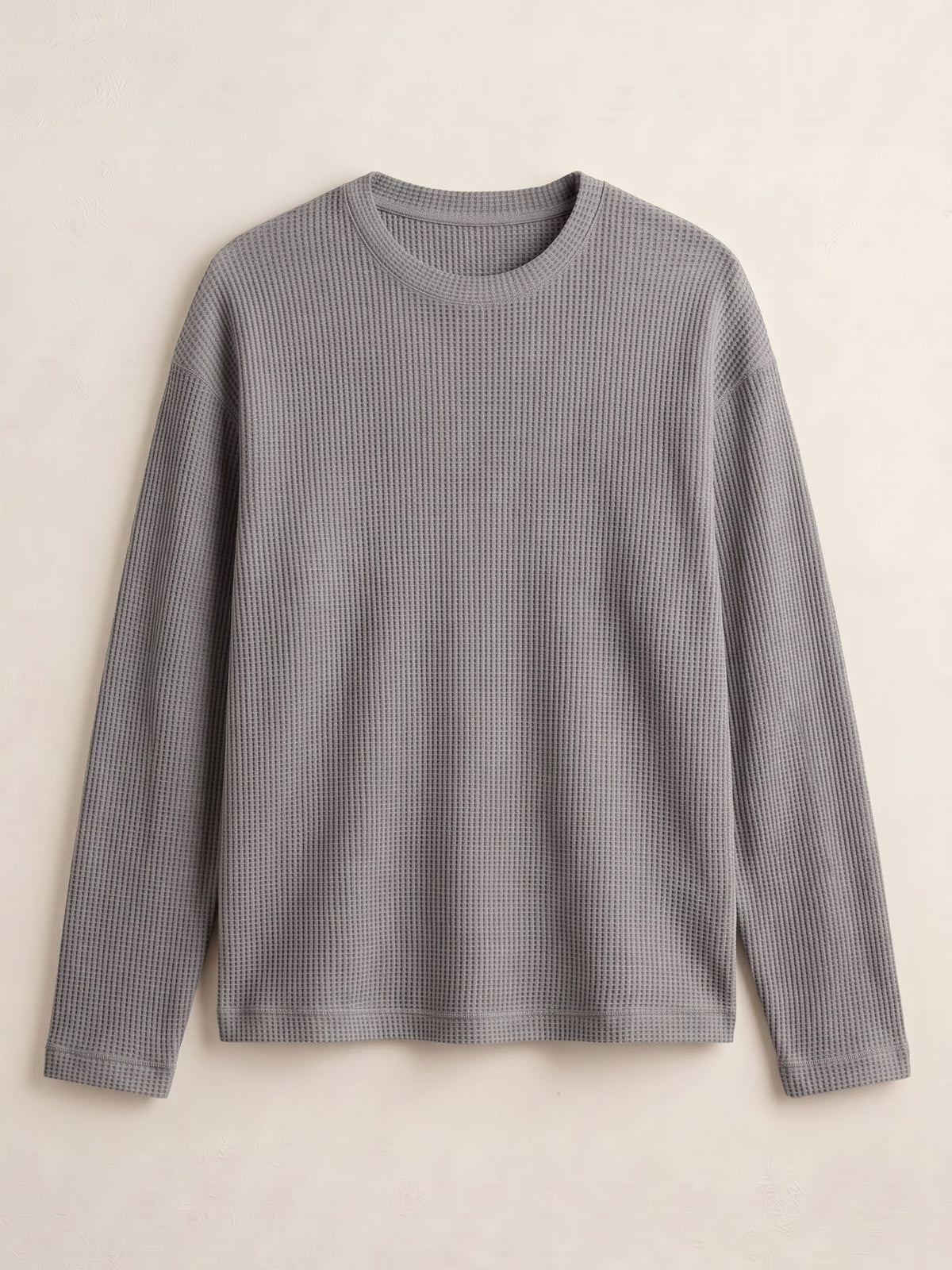 Unisex nickel gray waffle knit tee
