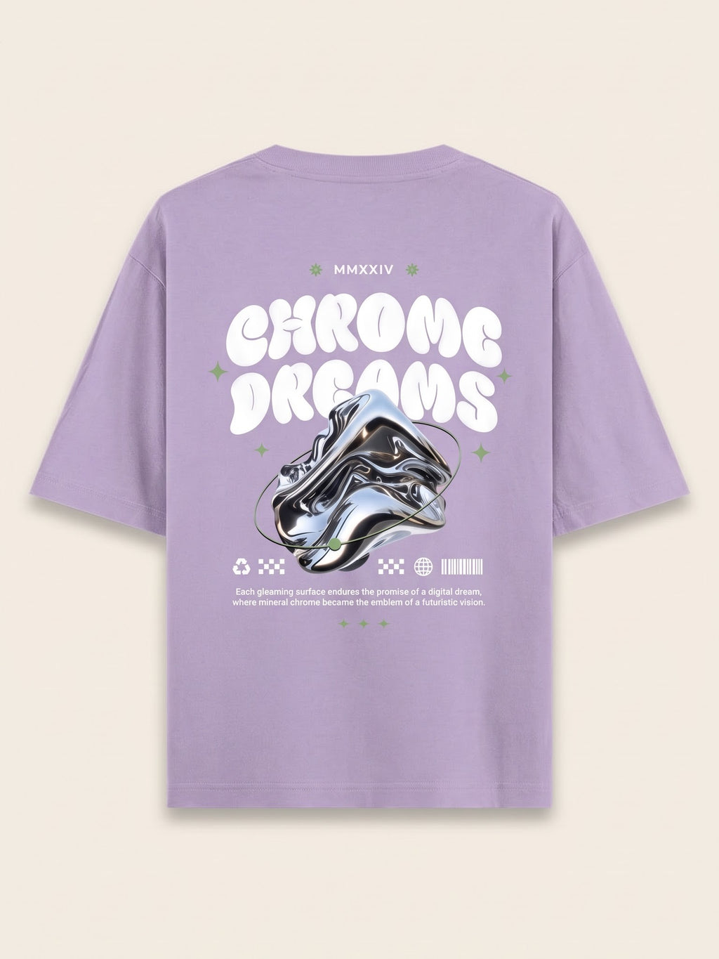 Men's Oversized Graphic Tee - Chrome Dreams