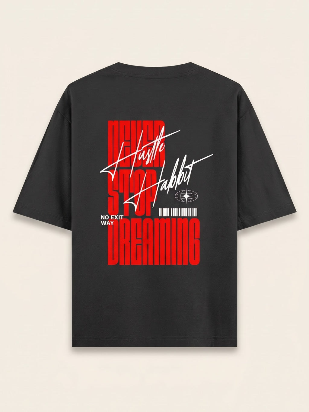 Men's Oversized Graphic Tee - Hustle