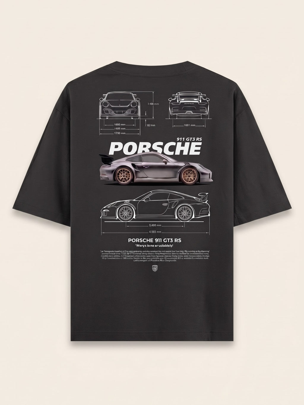 Men's Oversized Graphic Tee - Porsche