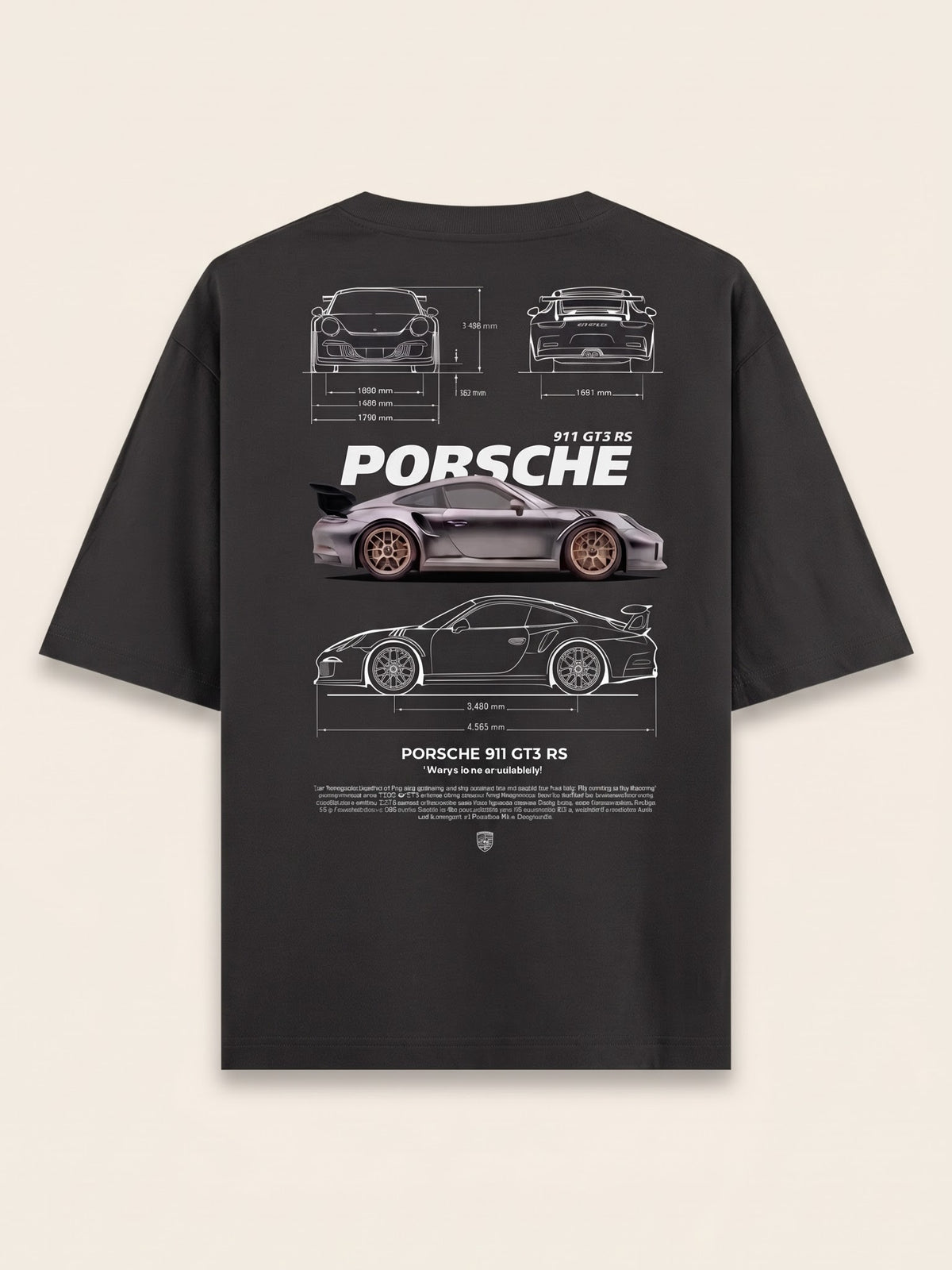 Men's Oversized Graphic Tee - Porsche