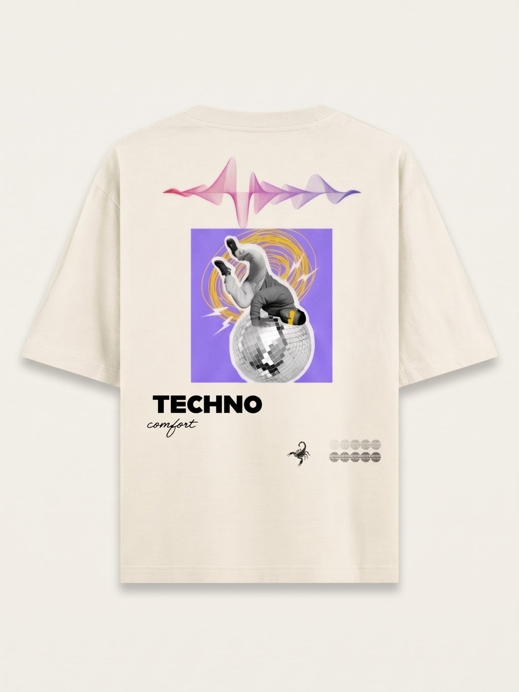 Men's Oversized Graphic Tee - Techno