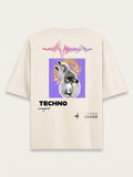 Men's Oversized Graphic Tee - Techno