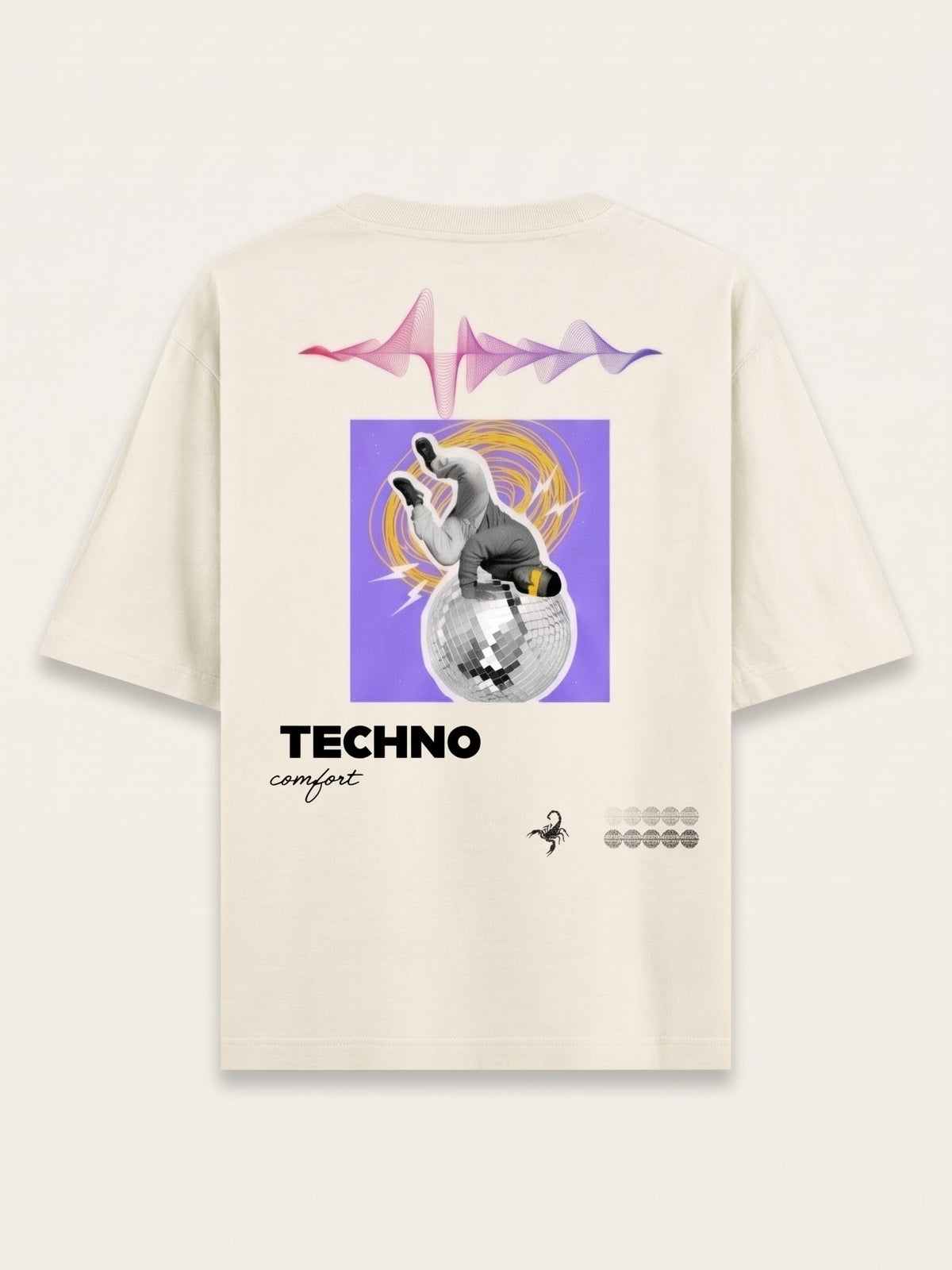 Men's Oversized Graphic Tee - Techno