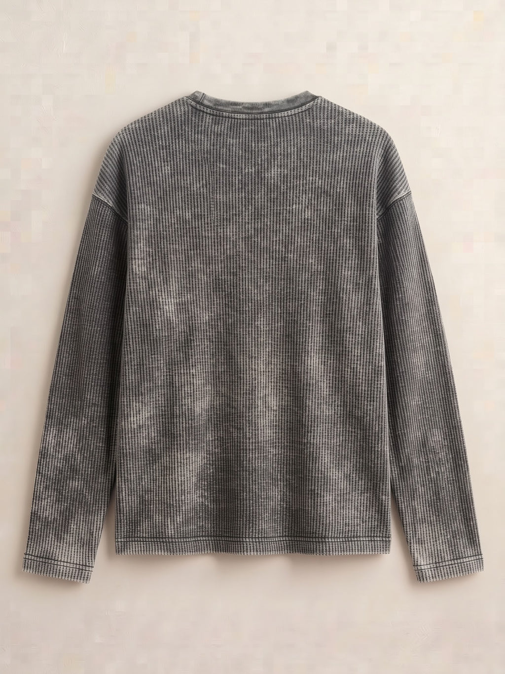 Unisex acid wash waffle knit full sleeves