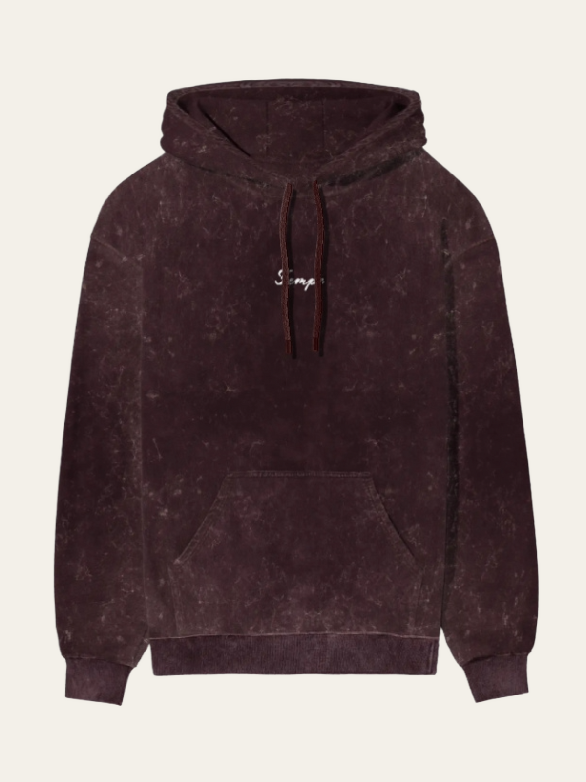 Unisex Maroon Acid Washed Hoodie