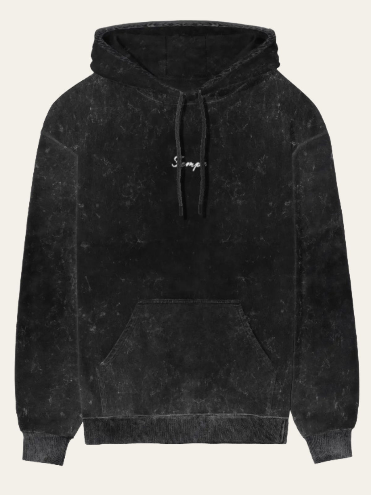 Unisex Black Acid Washed Hoodie