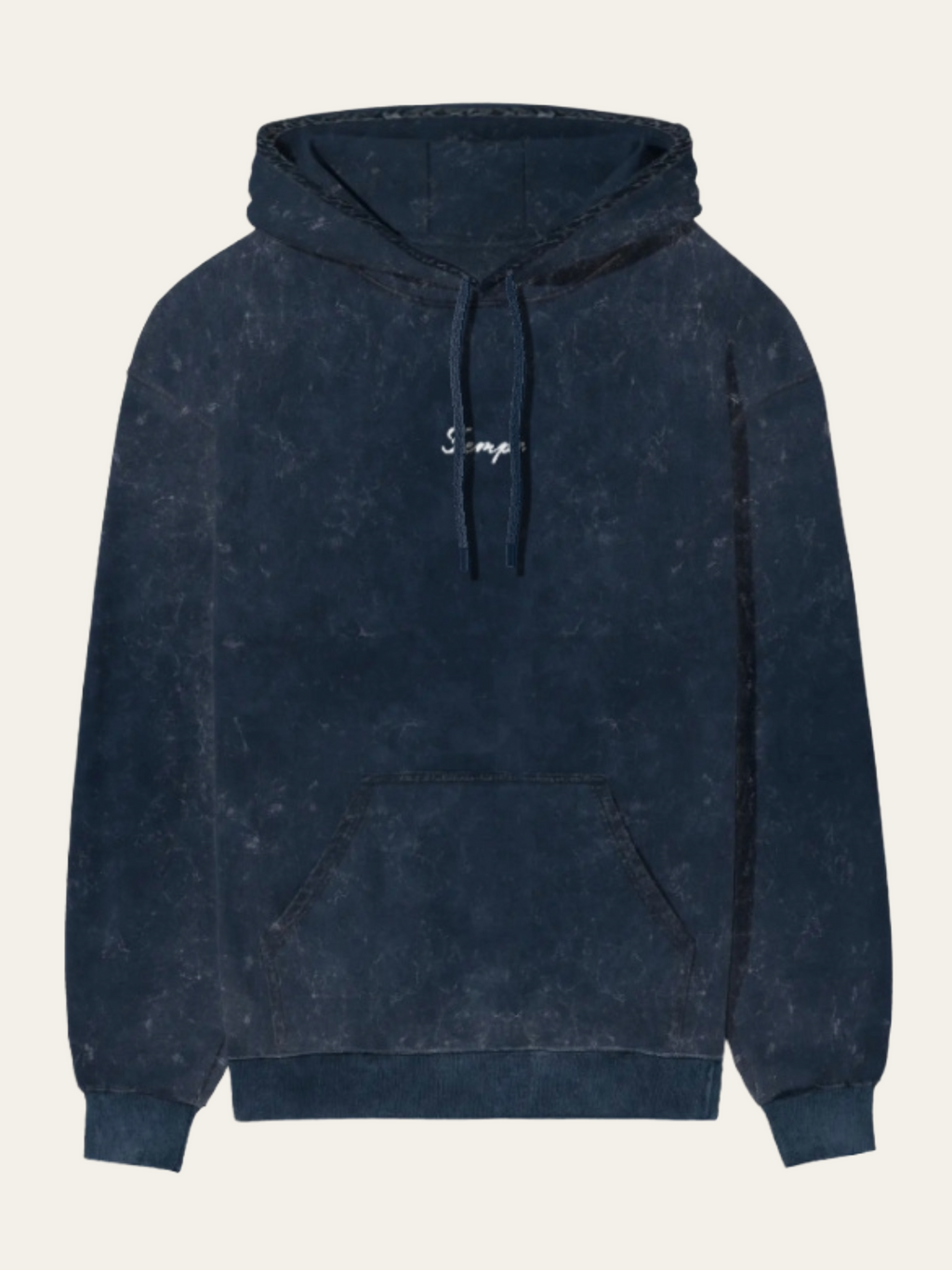 Unisex Navy blue Acid Washed Hoodie